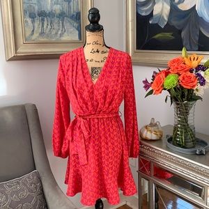 VICI Fall Orange purple long sleeve coastal cowgirl sexy dress S 4 $64